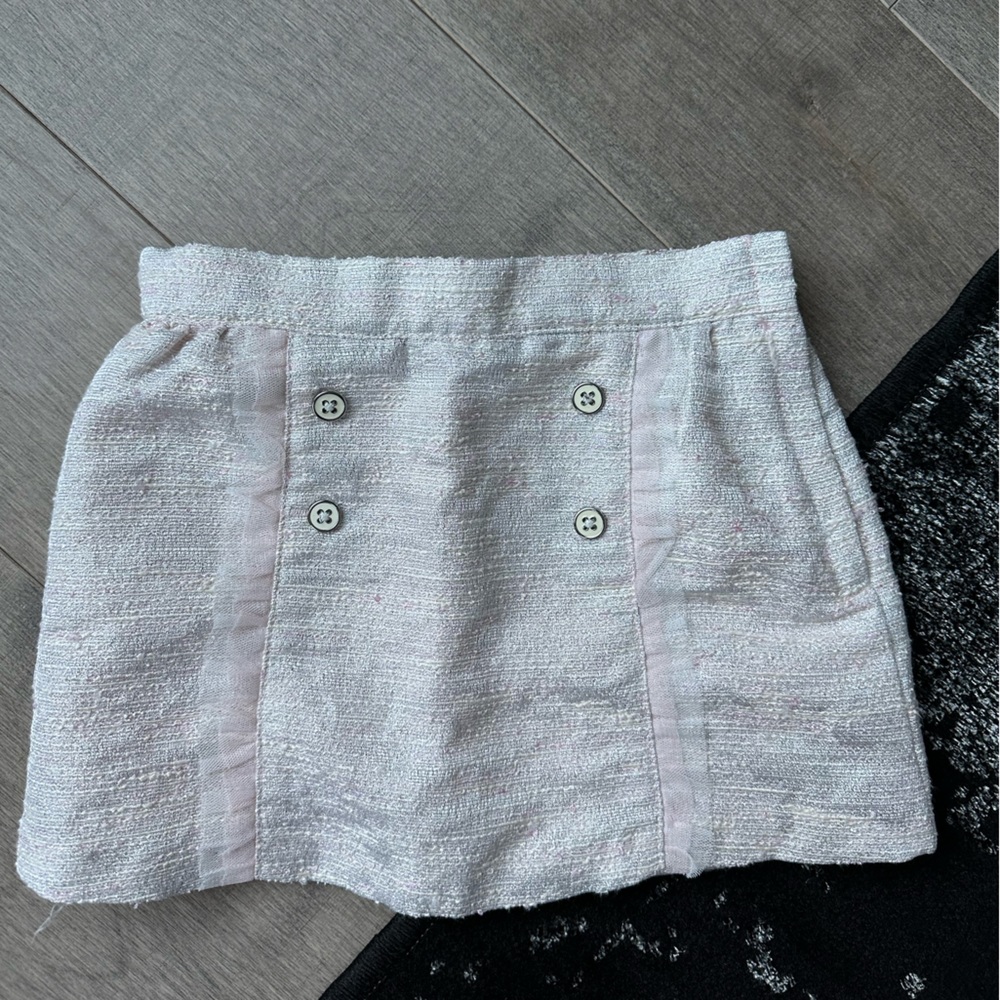 Janie and Jack Light Pink Tweed Skirt